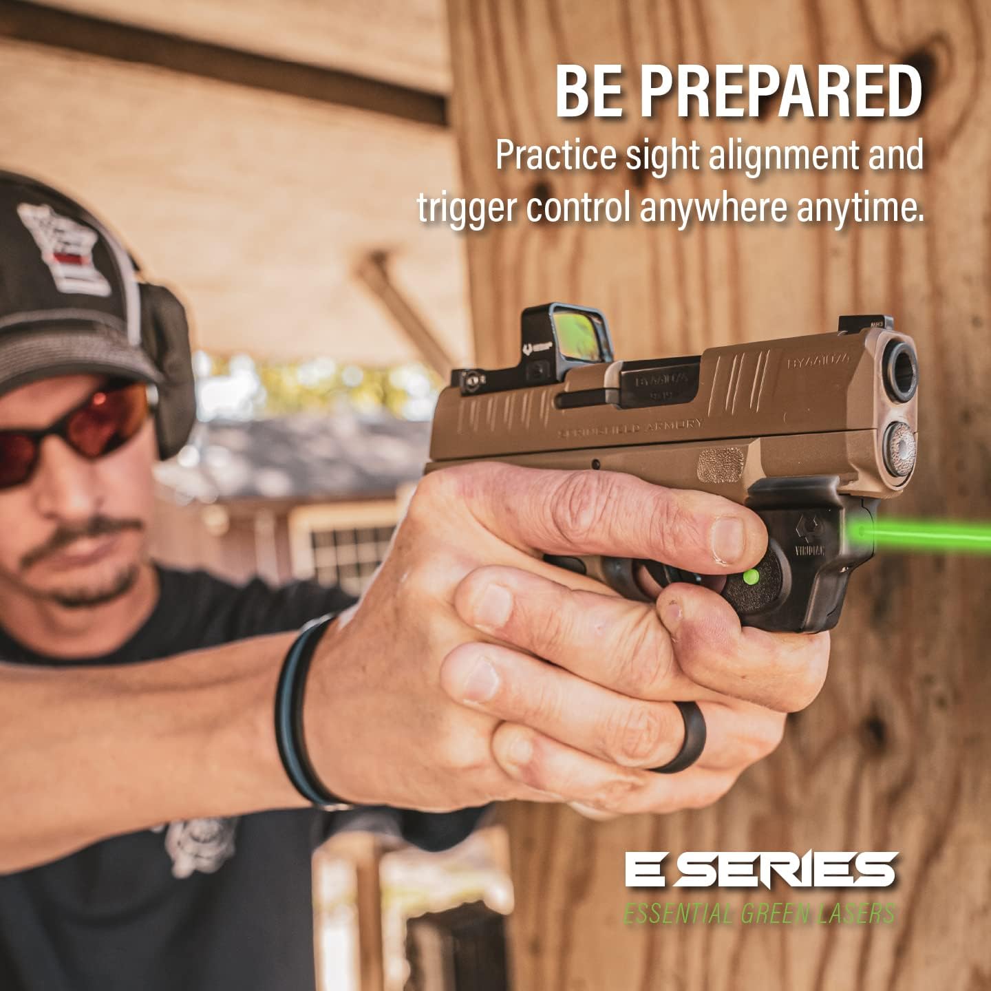 Viridian E Series Green Laser Sight, Custom Gun Fits, Railed or Non-Railed Pistols, Class 3R Green Laser Sight, 5mW Output