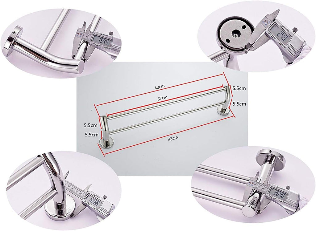 Towel Holder Self Adhesive- Towel Ring Stainless Steel Towel Rail for Bathroom,Hand Towel Bar, Wall Mounted Hand Towel Racks Stainless Steel Double Bathroom Towel Bar,Chrome Finished for Towel in Bath