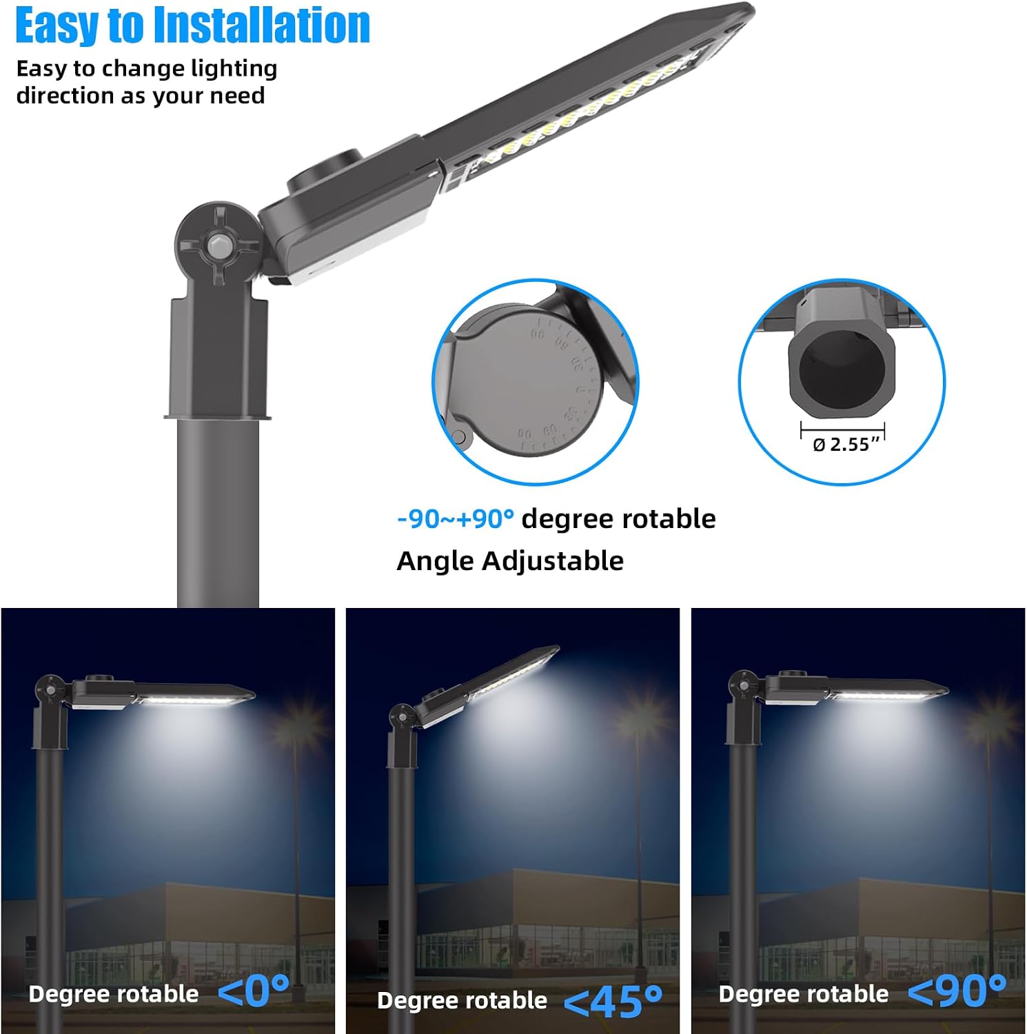 300W LED Parking Lot Light, 39000LM Led Parking Lot Lights Outdoor with Photocell Slip Fitter, 5000K Commercial Shoebox Pole Lighting 7 Years Lifespan for Street Yard Roadway Garage-ETL Listed(3 PACK)