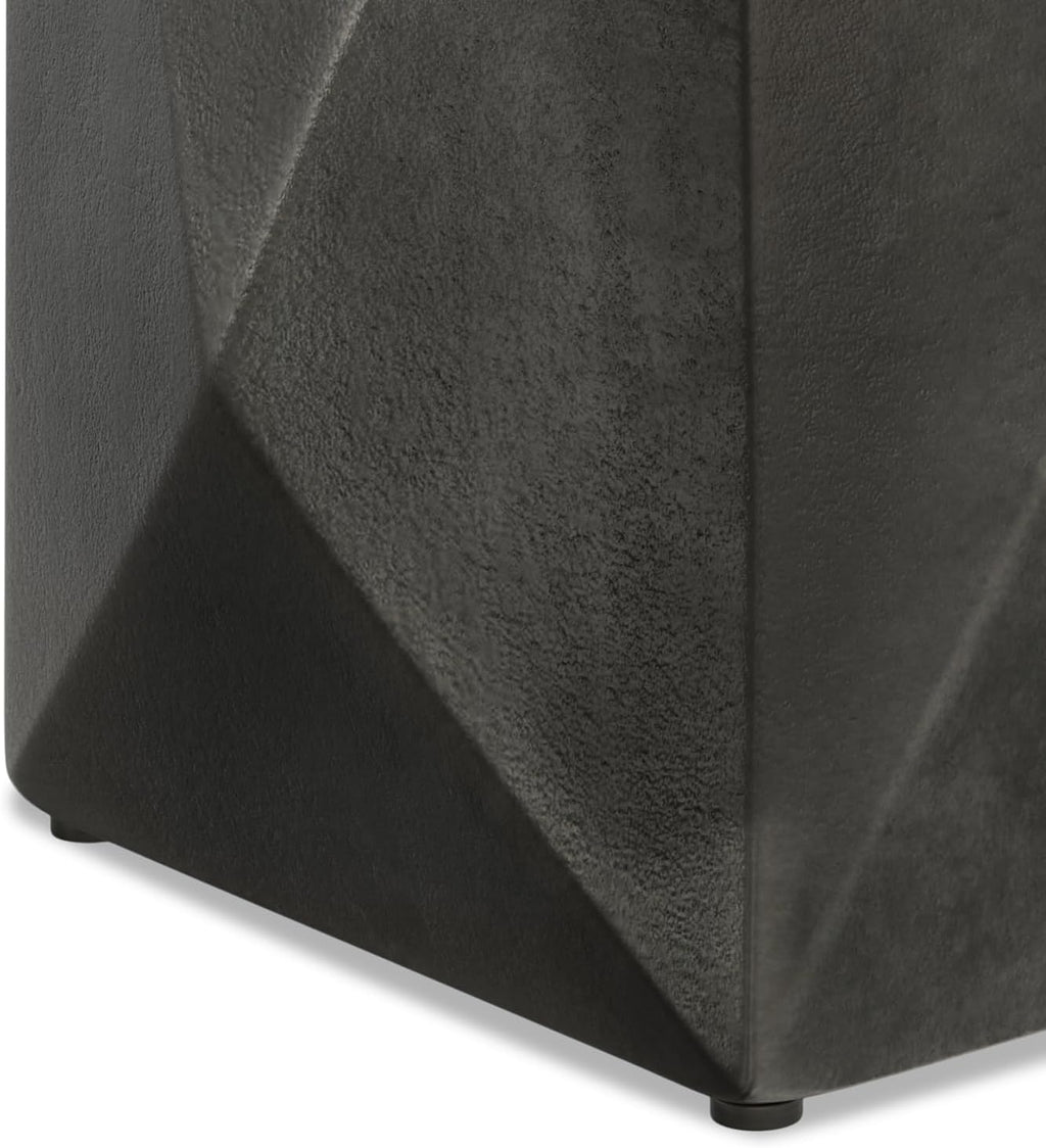 SIMPLIHOME Danner Side Table – 14 inch Wide Cast Aluminum Square Accent Table in Graphite, Modern Industrial End Table for Living Room, Bedroom, or Office with Sturdy Base, Assembled