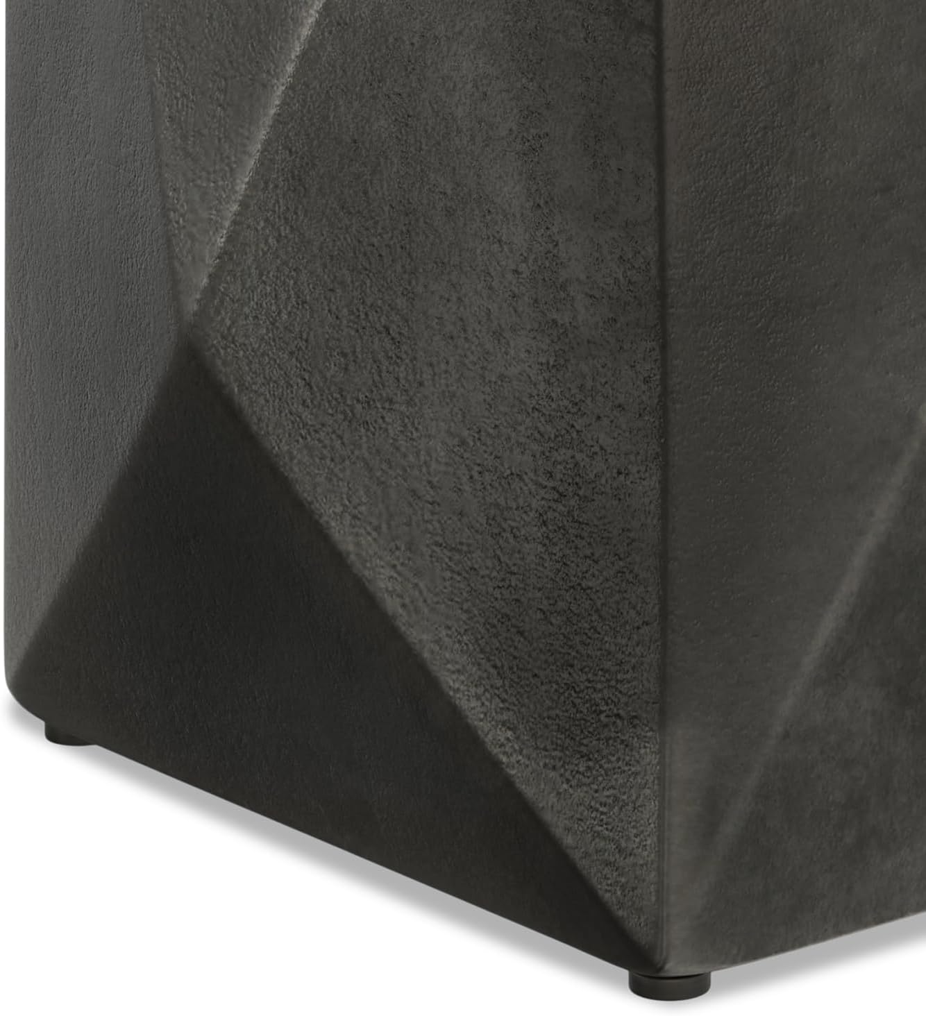 SIMPLIHOME Danner Side Table – 14 inch Wide Cast Aluminum Square Accent Table in Graphite, Modern Industrial End Table for Living Room, Bedroom, or Office with Sturdy Base, Assembled