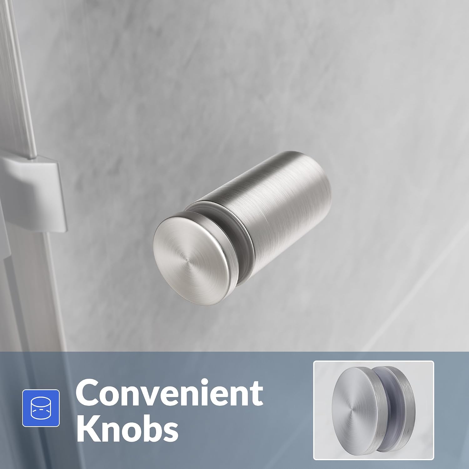 SUNNY SHOWER Semi-Frameless Shower Doors 1/4' (6mm) Glass Sliding Shower Enclosure 54' W x 72' H Shower Glass Door Brushed Nickel Finish