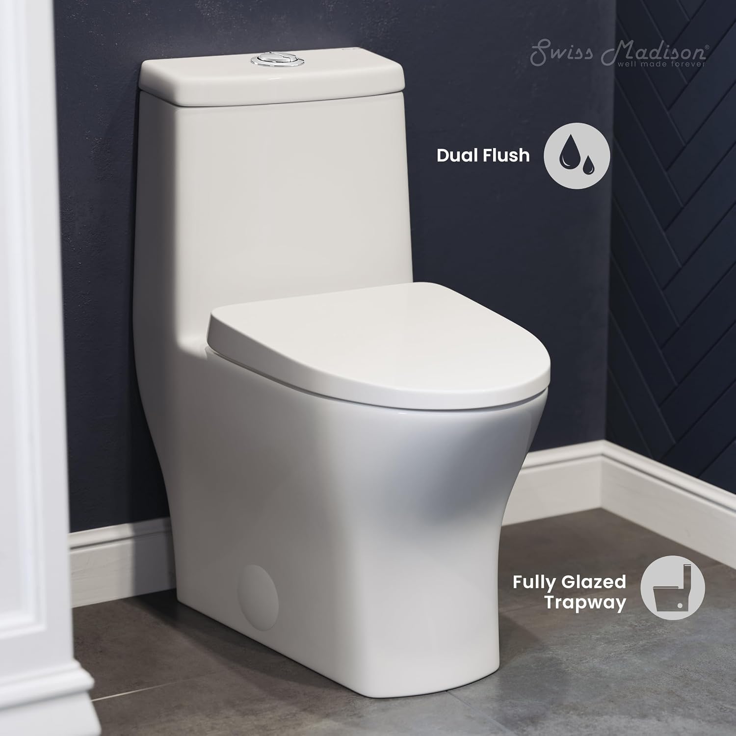 Sublime II One-Piece 10' Rough-in 1.1/1.6 GPF Dual Top Flush Round Compact Toilet in Glossy White
