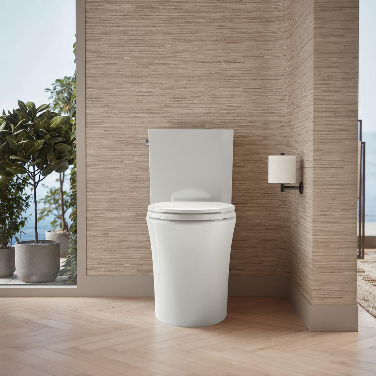 Veil Two-Piece Elongated Toilet With Skirted Trapway 1.28 GPF