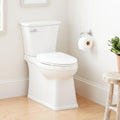 Signature Hardware 483979 Benbrook 1.28 GPF Two Piece Skirted Elongated Toilet - ADA Compliant, Elongated Seat Included - White/Chrome Lever