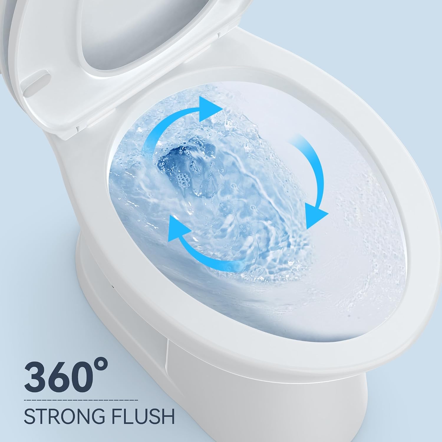 Two Piece Toilet, ADA Height, Elongated Toilet Seat, 1.28 GPF Water Efficient, Side Push Handle, CUPC Certified, Modern Bathroom Toilet