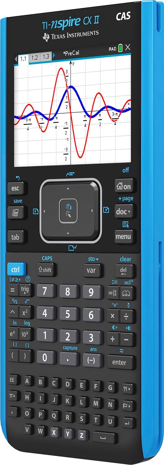 Texas Instruments TI-Nspire CX II CAS Graphing Calculator | Color Screen, 8 Built-in Apps, Python Programming, Included Software, for Math, Science and Finance | Signature Series Gift Bundle