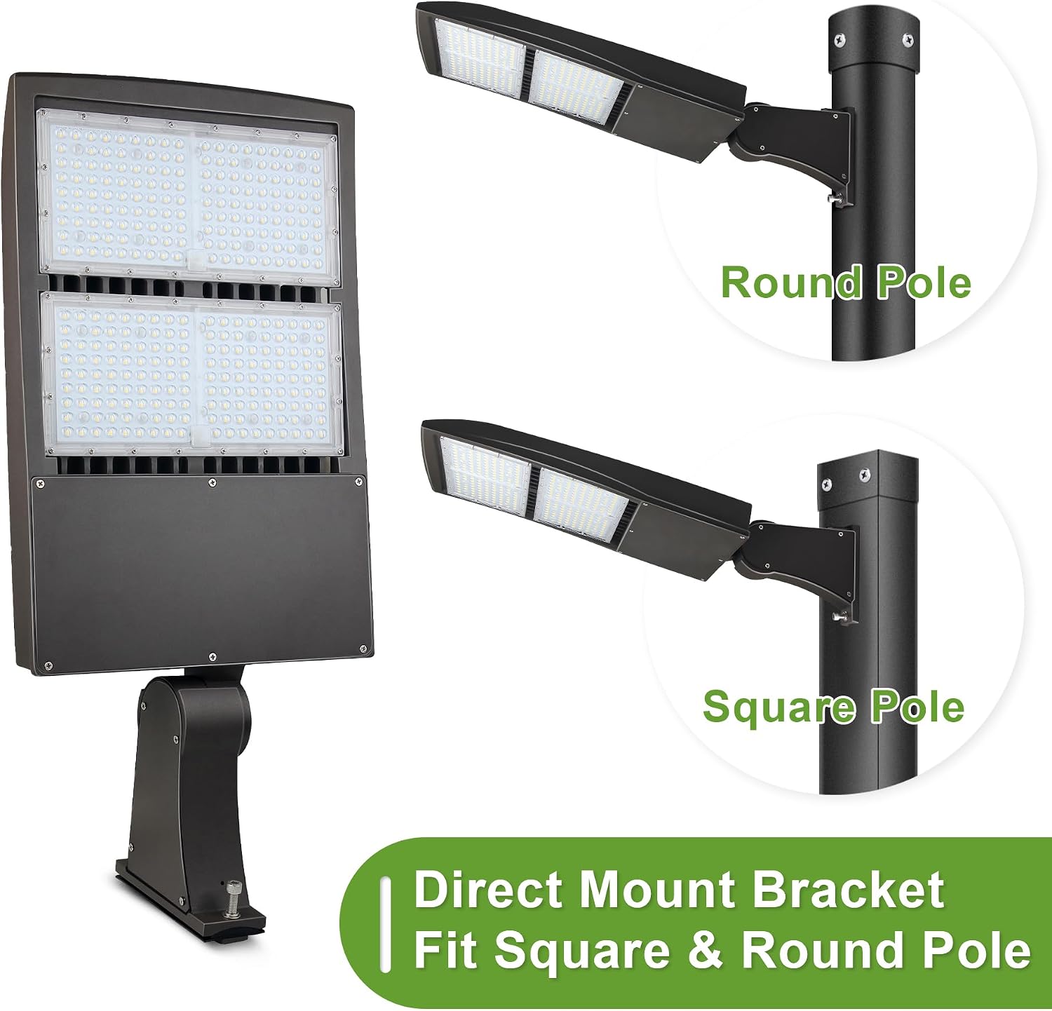 200W LED Parking Lot Light, 28000LM Dimmable LED Pole Light, Surge Protector, 600W MH Equivalent, 5000K, UL Listed, Direct Pole Arm Mount, 100-277V Street Area Light