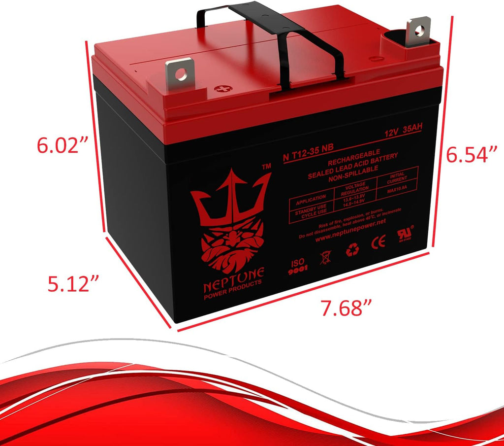 Neptune 12V 35AH Compatible Battery for Jazzy Select GT Power Chair Scooter - 2 Pack