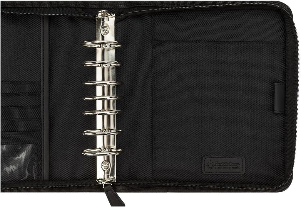 FranklinCovey - Friday Ring-Bound Binder for FranklinCovey Planners | Nylon - Zipper Binder with Handles (Classic, Black)