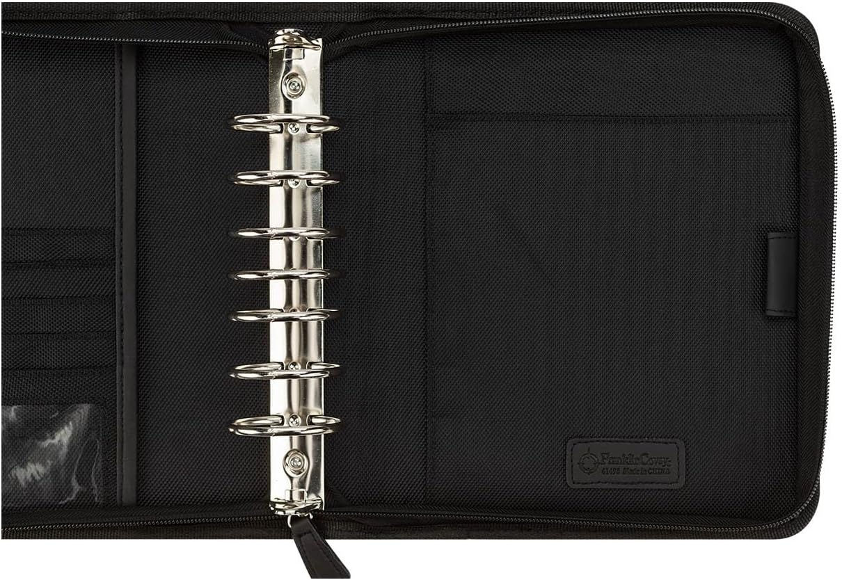 FranklinCovey - Friday Ring-Bound Binder for FranklinCovey Planners | Nylon - Zipper Binder with Handles (Classic, Black)