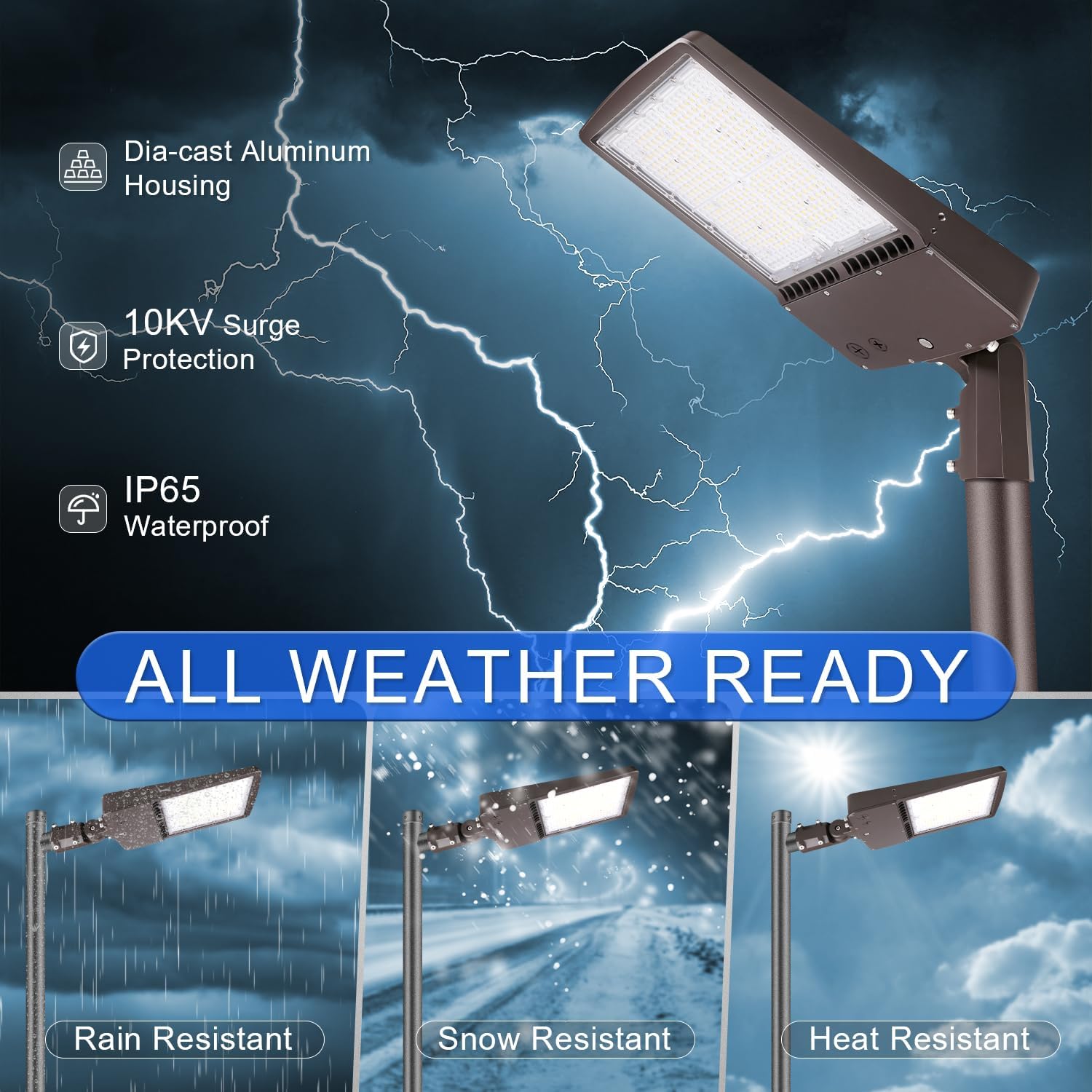 480V 150W LED Parking Lot Light, 21000LM (140lm/w) 5000K LED Shoebox Street Light (600W HID/HPS Equiv.), Slip Fitter Mount, Dimmable Outdoor Commercial Area Lighting, IP65 AC277-480V