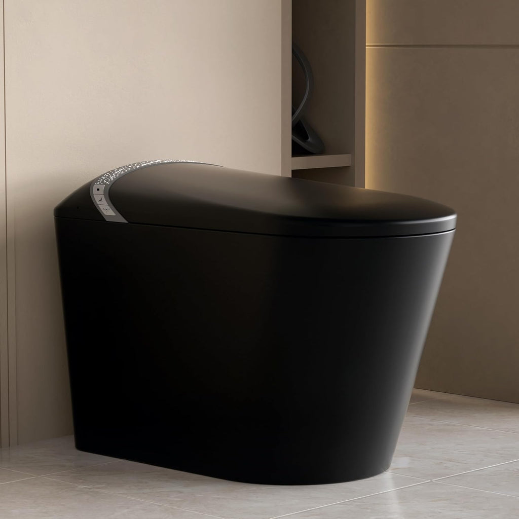 Smart Toilet with Bidet Built in, Artistic Starlight,Ultra-Powerful Flush, Auto Open/Close Lid, Instant Warm Water, Bidet with Dryer, Elongated Heated Seat, ADA Comfort Height,Foot Sensor