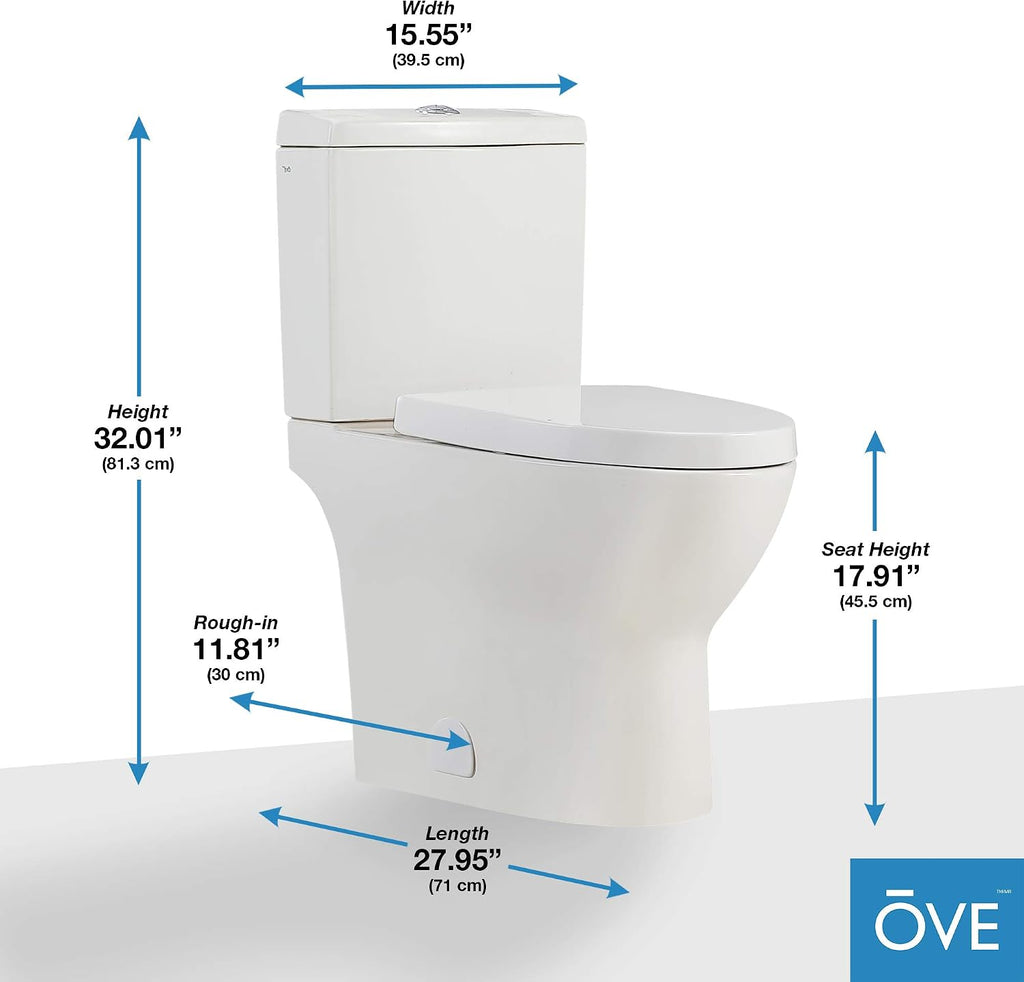 OVE Decors Beverly Two-Pieces Elongated Toilet White 2-Piece Toilet White