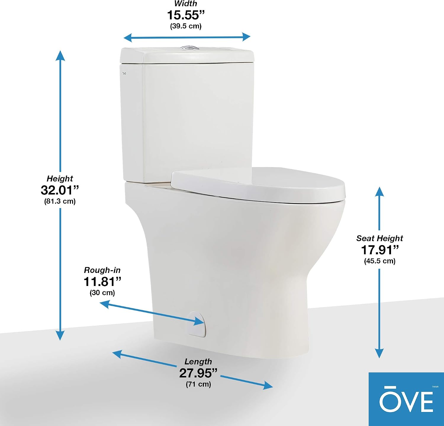 OVE Decors Beverly Two-Pieces Elongated Toilet White 2-Piece Toilet White