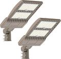 2Pcs 400W LED Parking Lot Light 56000LM with Slip Fitter, 5000K AC100-277V LED Shoebox Light, UL Listed, IP65 Waterproof Commercial Street Area Lighting for Parking Lot, Gym, Driveway