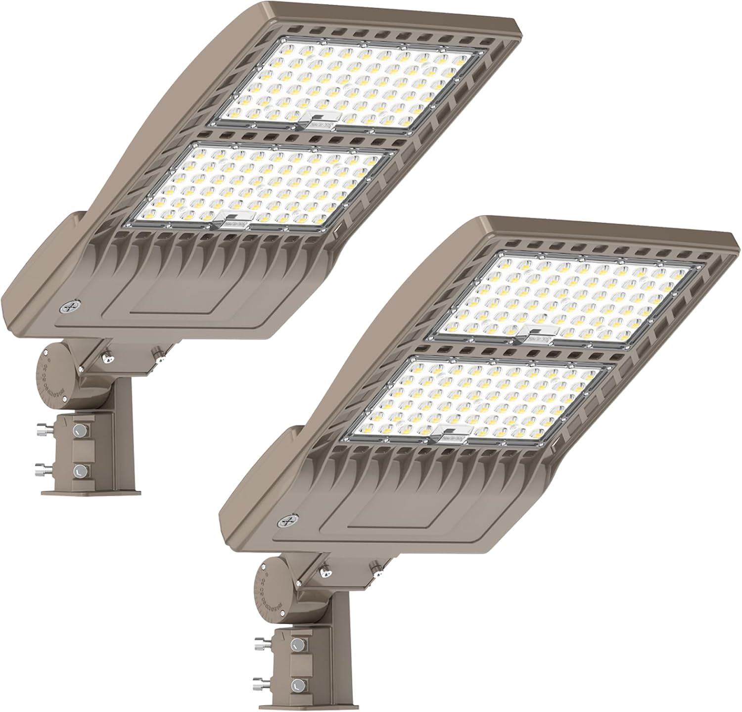 2Pcs 400W LED Parking Lot Light 56000LM with Slip Fitter, 5000K AC100-277V LED Shoebox Light, UL Listed, IP65 Waterproof Commercial Street Area Lighting for Parking Lot, Gym, Driveway