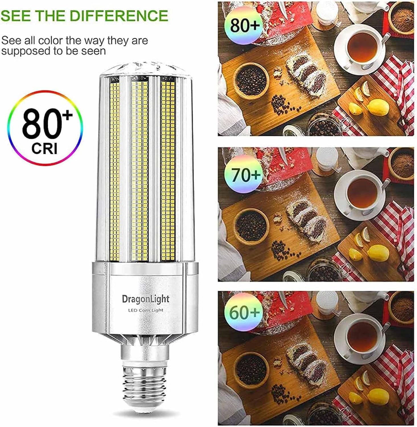 DragonLight 200W Commercial Grade Corn LED Light Bulb(800 Watt Metal Halide/HID/HPS Replacement) E39 Large Mogul Base LED Lamp 5000K Daylight 27,000LM for High Bay Area Lighting