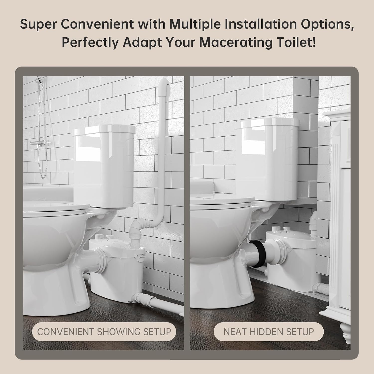 Simple Project 600w Upflush Toilets For Basement, Macerating Toilets Upflush System Kit - Included Silent & Powerful Basement Toilet Pump System With 4 Water Inltes For Upflow Toilet, Shower, Sink