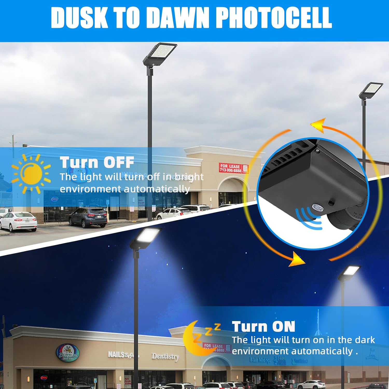 300W LED Parking Lot Light, 39000LM Led Parking Lot Lights Outdoor with Photocell Slip Fitter, 5000K Commercial Shoebox Pole Lighting 7 Years Lifespan for Street Yard Roadway Garage-ETL Listed(3 PACK)