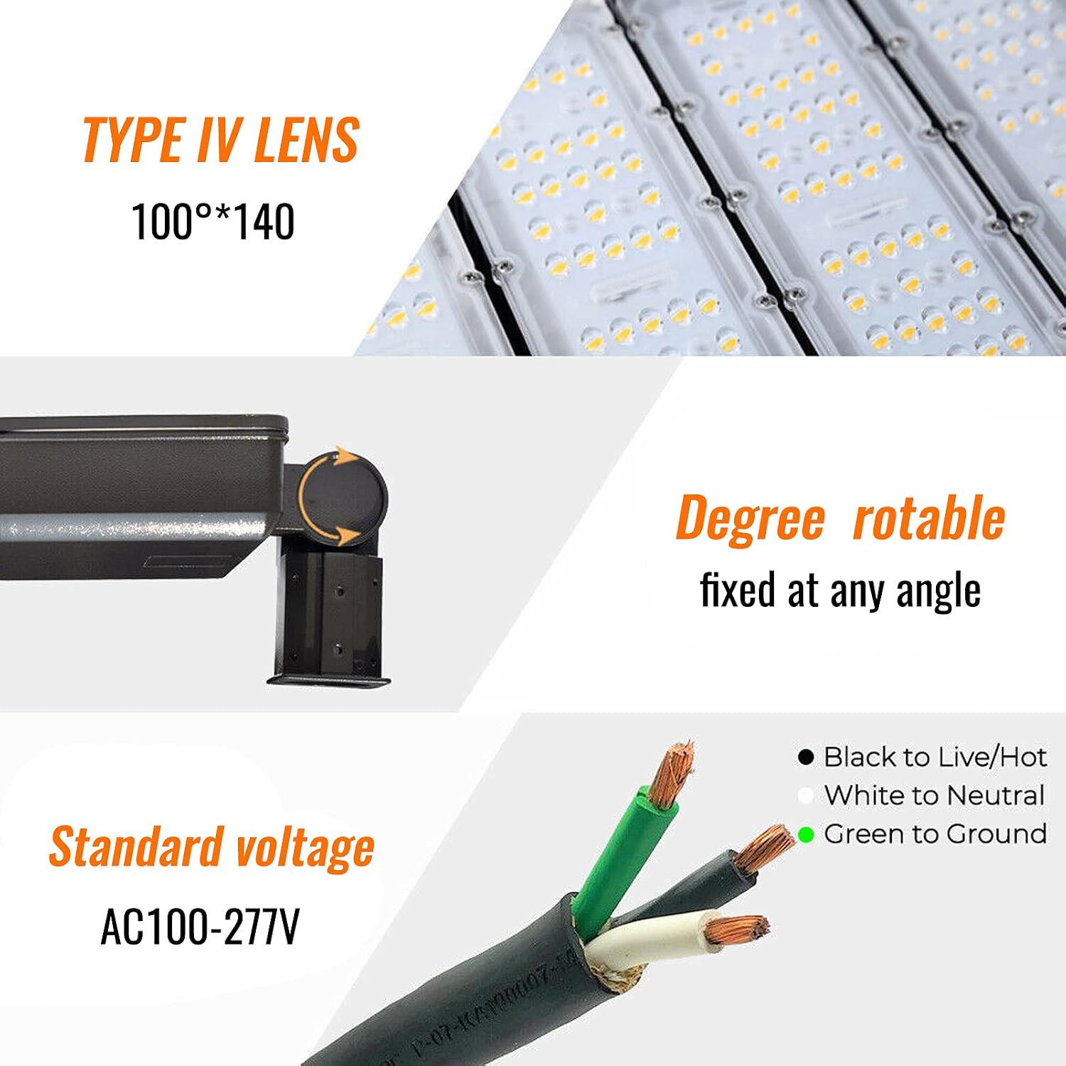 LED Parking Lot Lights 300W Shoebox Light Pole Fixture Lighting Outdoor Site Street Area Light Garage Lighting Road Light 39000 Lumen Daylight White 5000K