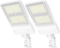 2 Pack LED Parking Lot Light 400W 320W 240W Adjustable, UL Listed 60000LM Outdoor Street Area Lighting with Photocell 100-277V IP65 5000K LED Shoebox Light Arm & Slip Fitter Mount for Street
