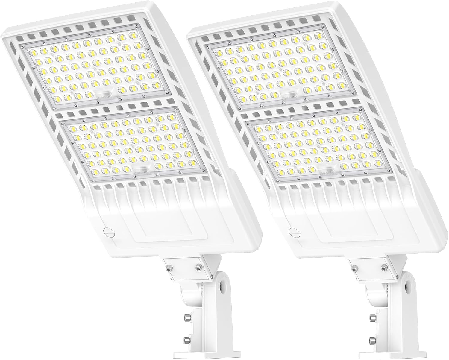 2 Pack LED Parking Lot Light 400W 320W 240W Adjustable, UL Listed 60000LM Outdoor Street Area Lighting with Photocell 100-277V IP65 5000K LED Shoebox Light Arm & Slip Fitter Mount for Street
