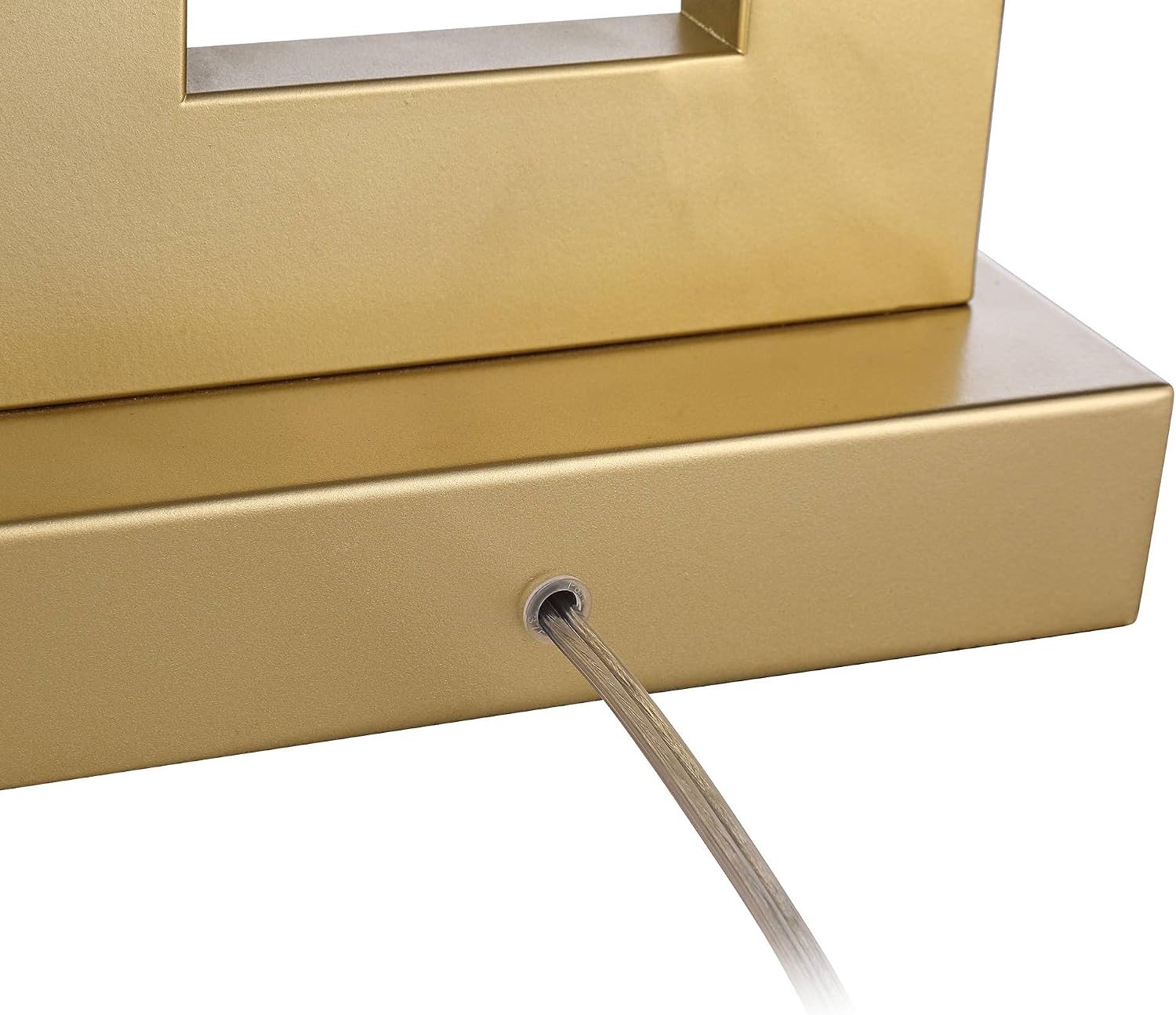 360 Lighting Marshall 30' Tall Open Rectangle Large Modern Luxe Glam End Table Lamps Set of 2 Gold Finish Metal White Shade Living Room Bedroom Bedside Nightstand House Office Home Kitchen