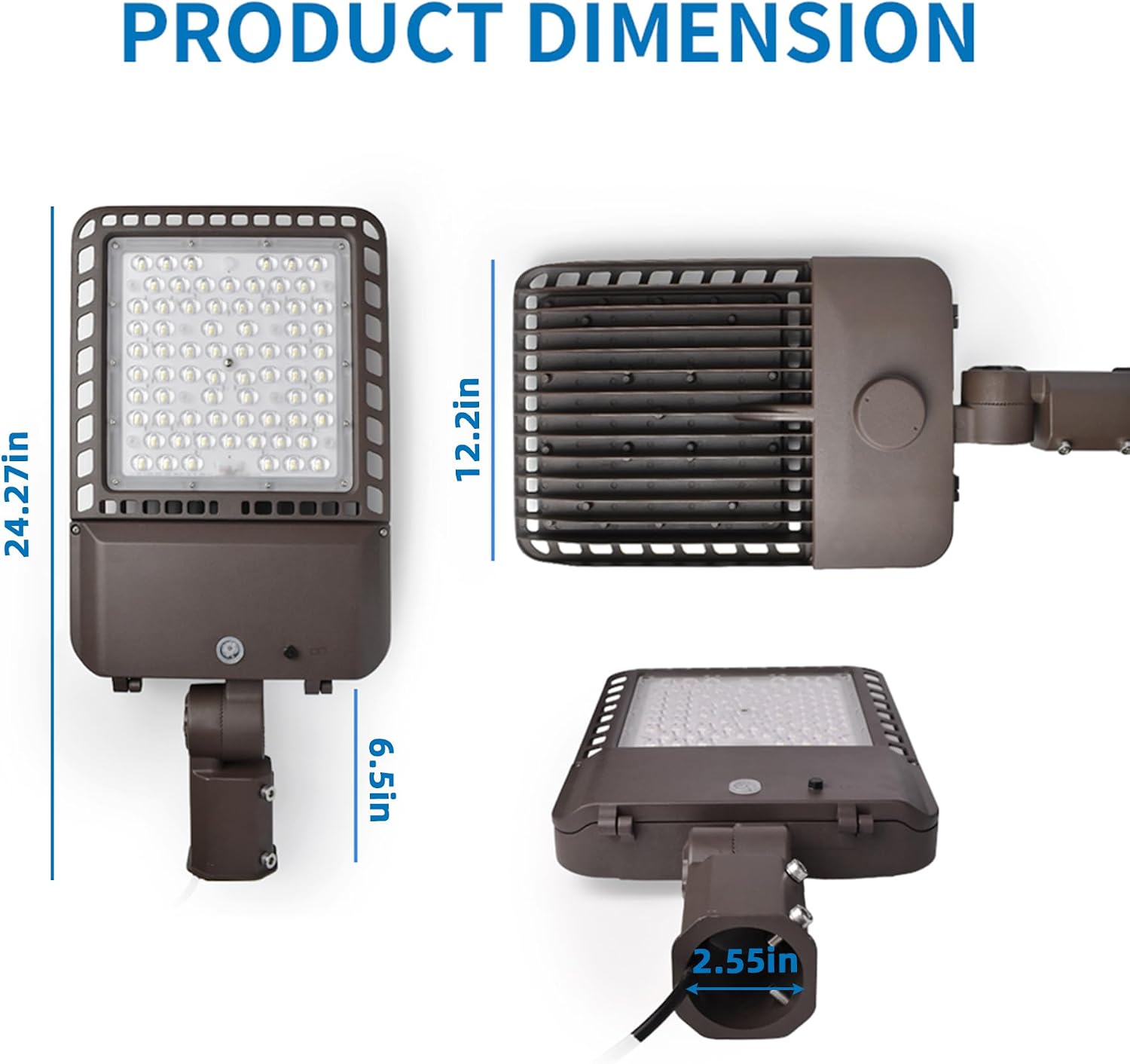2 Pack 300W LED Parking Lot Lights Adjustable Slip Fitter,Outdoor Lighting with Dusk to Dawn,39000LM,IP65 Waterproof,5000K,LED Street Shoebox Pole Lights,110-277V for Commercial Lighting ETL Listed
