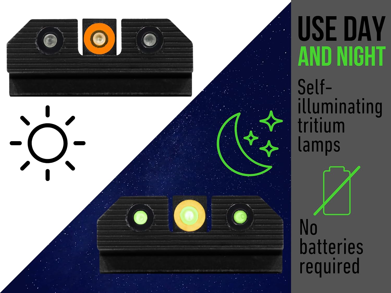 XS Sights R3D 2.0 Sights Compatible with Glock 17, 19, 22, 23, 24, 26, 28, 27, 31, 32, 33, 34, 35, 36, 38, 39, 45, & 47 Gen 1-5, Including MOS Models