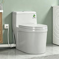 SUPERFLO Macerating Toilet System with 600W Macerator Pump, One Piece Upflush Toilet for Basement Bathroom, Rear Outlet Toilet with 3 Water Inlets for Sink, Shower & Laundry