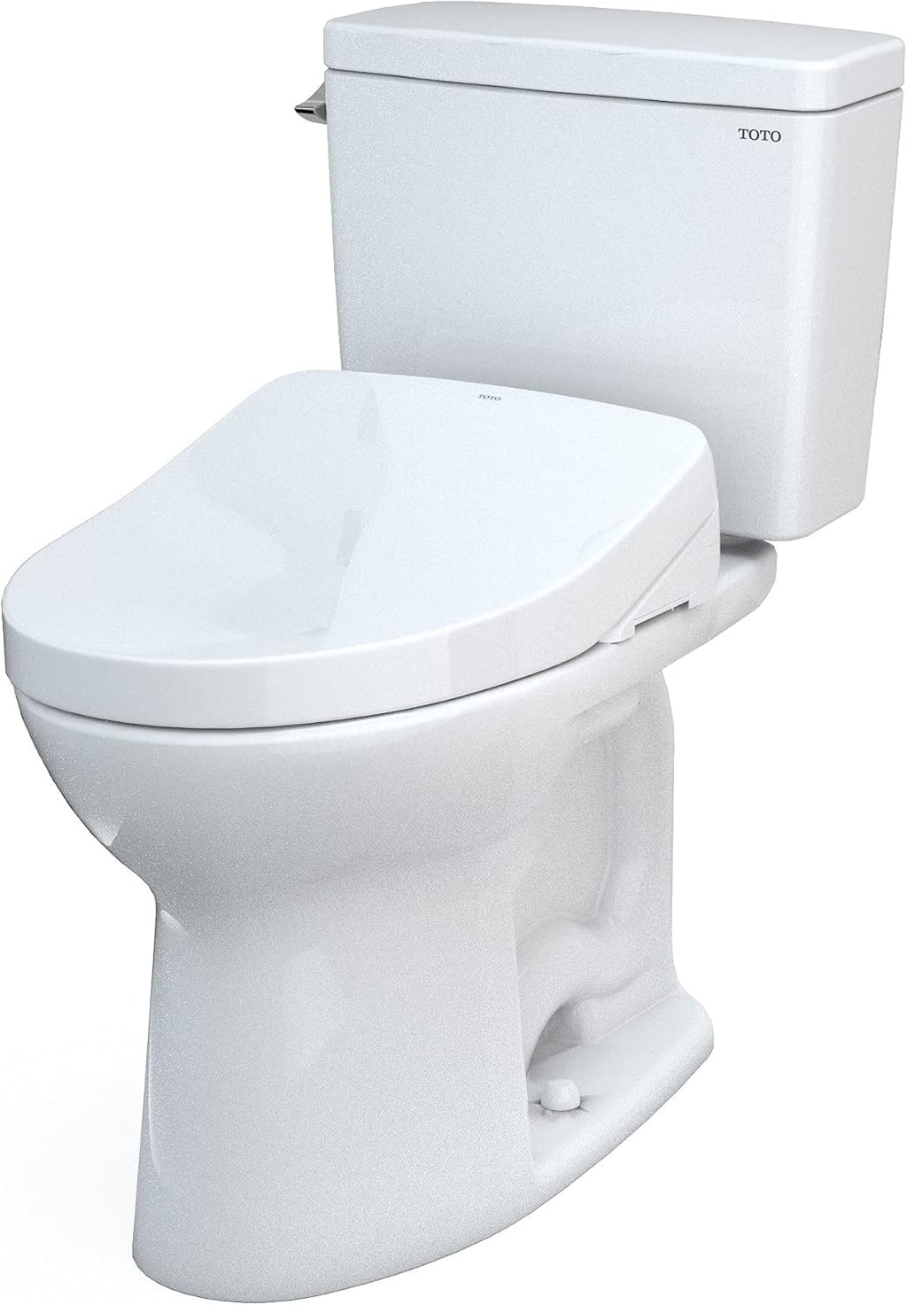 TOTO Drake WASHLET+ Two-Piece Elongated 1.6 GPF Universal Height TORNADO FLUSH Toilet with S500e Bidet Seat, Cotton White - MW7763046CSFG#01