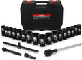 CASOMAN 3/4-Inch Drive Jumbo Master Impact Socket Set, 21PCS SAE Deep Socket Assortment (7/8' to 2'), Include Extension Bar and Ratchet Handle, CR-MO