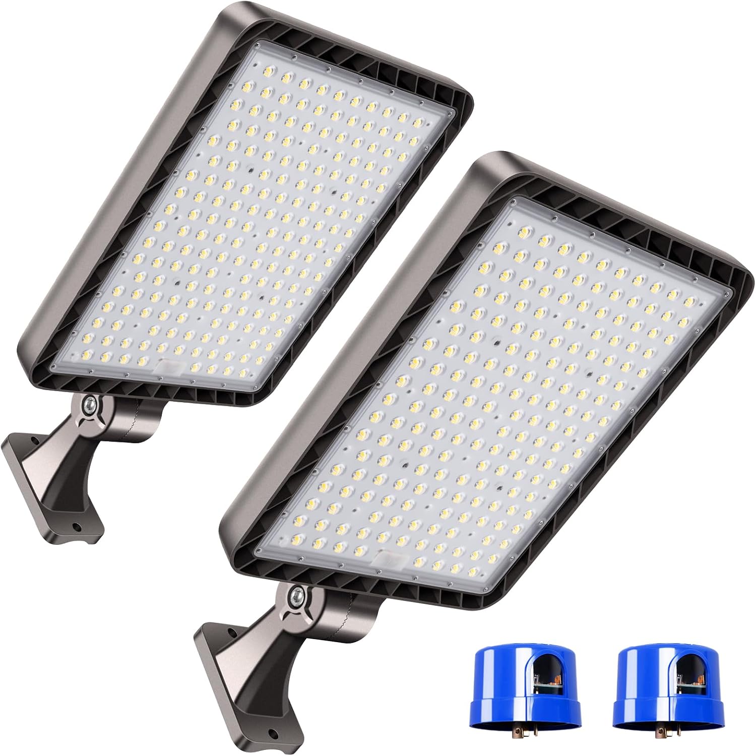 ledmo LED Parking Lot Lights,2 Pack 144000LM Total Professional 480W Super Bright Complete Large Area Lighting Kit,IP65 Waterproof Commercial Street Light with Dusk to Dawn Adjustable Wall Mount