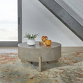 Liberty Furniture Affinity Round Cocktail Table for Living Room - Dusty Taupe Faux Concrete Tops