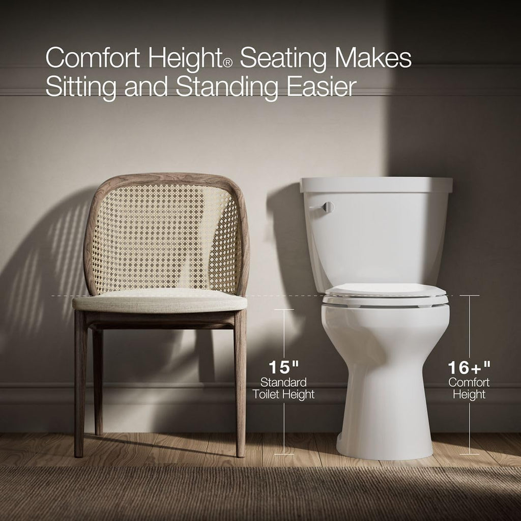 KOHLER Cimarron Comfort Height Two-piece round-front 1.6 gpf chair-height toilet