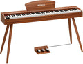 WENCAI Digital Piano 88-Key Fully Weighted Keyboard - Hammer Action Electric Piano, Full-Size Wooden Pianos for Beginner Professional Adults with Sheet Music Stand Triple Pedal