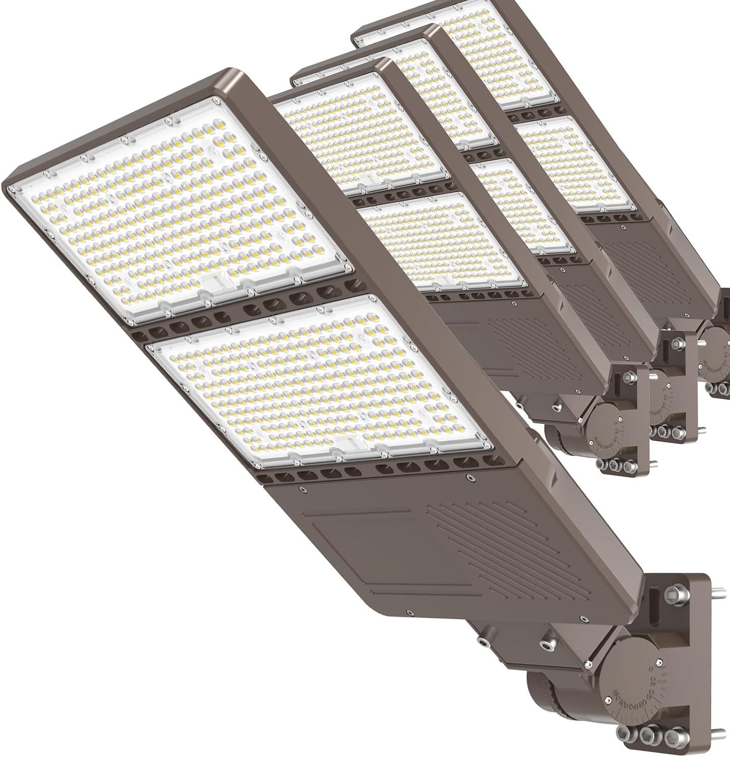 LED Parking Lot Lights 320W 250W 200W, LED Shoebox Light 5000K Adjustable Arm Mount, UL Listed Outdoor Pole Light with Photocell, IP65 Waterproof Commercial Street Area Lighting 100-277V (4 Pack)