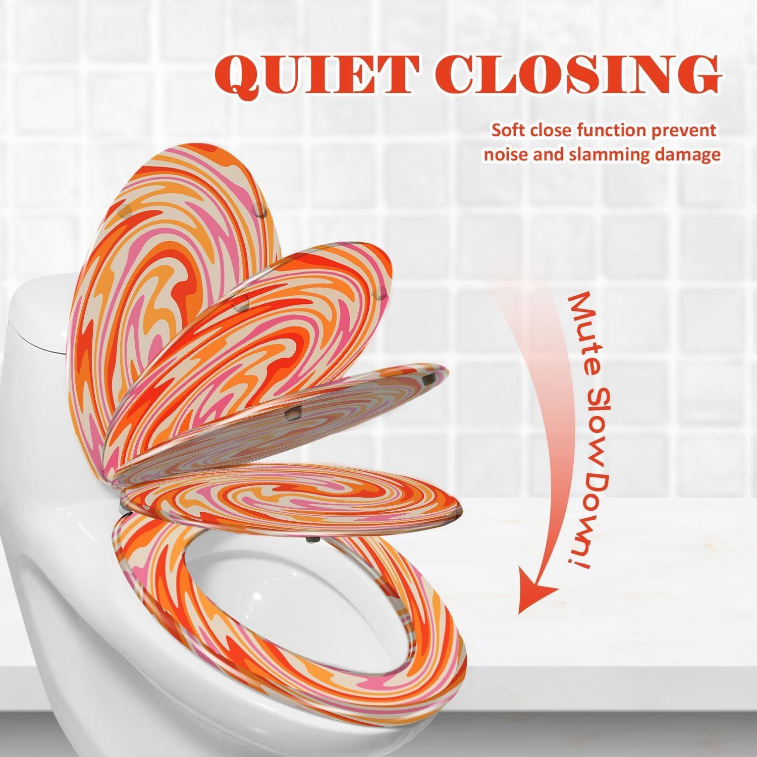 Elongated Toilet Seat Night stars sky Resin Toilet Seat Quietly Slow Close with Quick-Release Hinges Toilet Seat with Cover Easy to Clean Install