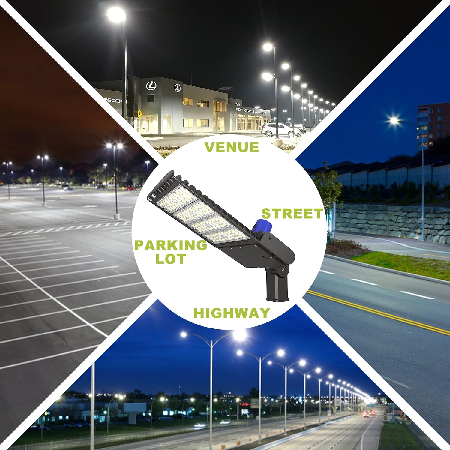 400W LED Shoebox Light 60000LM 5700K, Dusk to Dawn Photocell Outdoor Street Area Lighting, Super Bright Commercial Parking Lot Pole Light Fixture, Slip-Fitter Mount, IP65 Waterproof