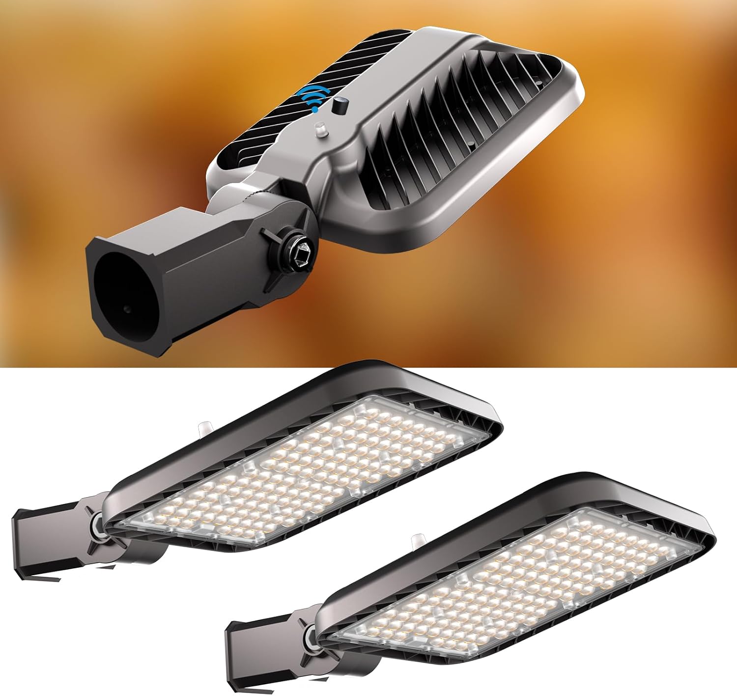 Lightdot 2Pack 320W LED Parking Lot Light 80000lm 5000K LED Pole Lights Outdoor with Slipfitter Mount, Dusk to Dawn Outdoor Parking Lot Lighting For Yard/Roadways (Coverage: 66~88Ft at Height:30~50Ft)
