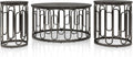 Furniture of America Davis 3-Piece Modern Table Set with Marble Top & Sturdy Metal Legs & Open Shelf for Living Room, Apartment, Small Space, Black