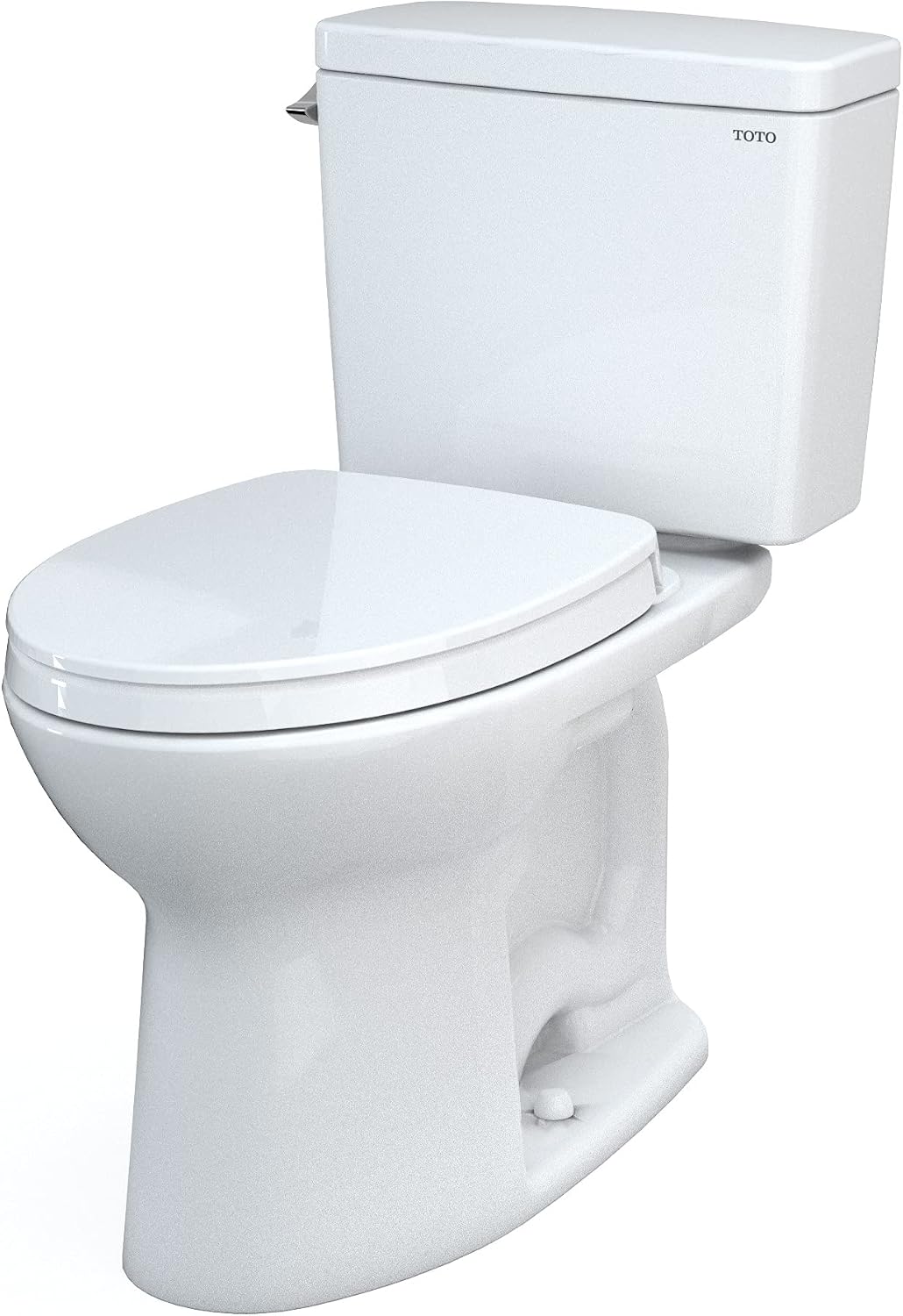TOTO® Drake® Two-Piece Elongated 1.28 GPF Universal Height TORNADO FLUSH ® Toilet with 10 Inch Rough-In, CEFIONTECT®, and SoftClose® Seat, WASHLET®+ Ready, Cotton White - MS776124CEFG.10#01
