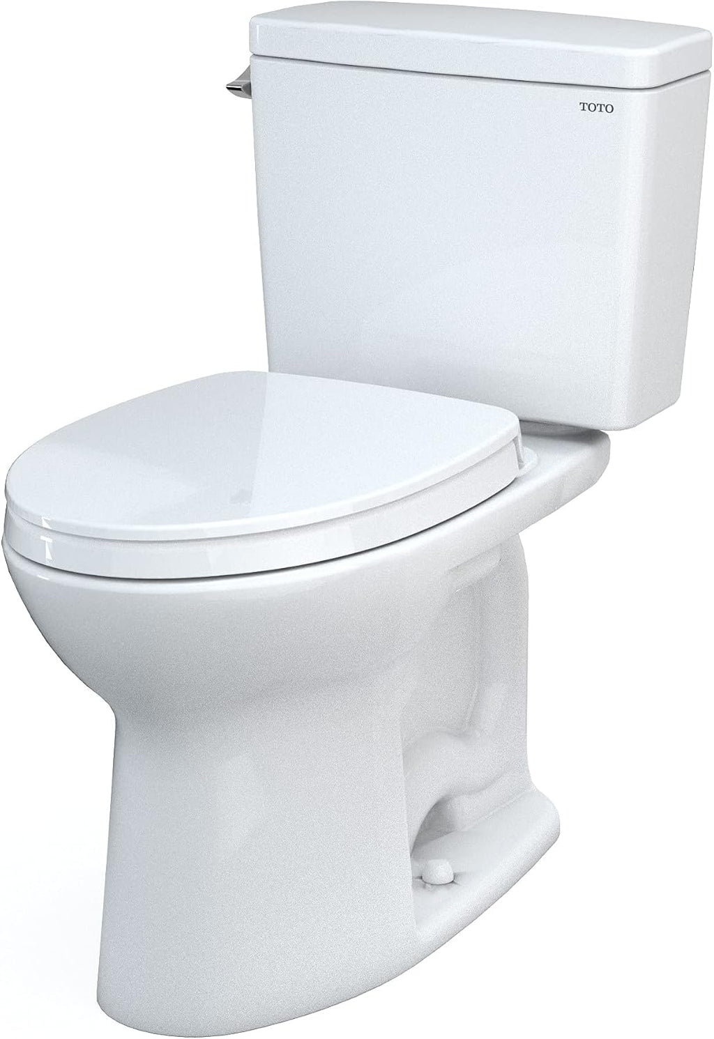 TOTO Drake Two-Piece Elongated 1.6 GPF Universal Height TORNADO FLUSH Toilet with 10 Inch Rough-In, CEFIONTECT, and SoftClose Seat, WASHLET+ Ready, Cotton White - MS776124CSFG.10#01