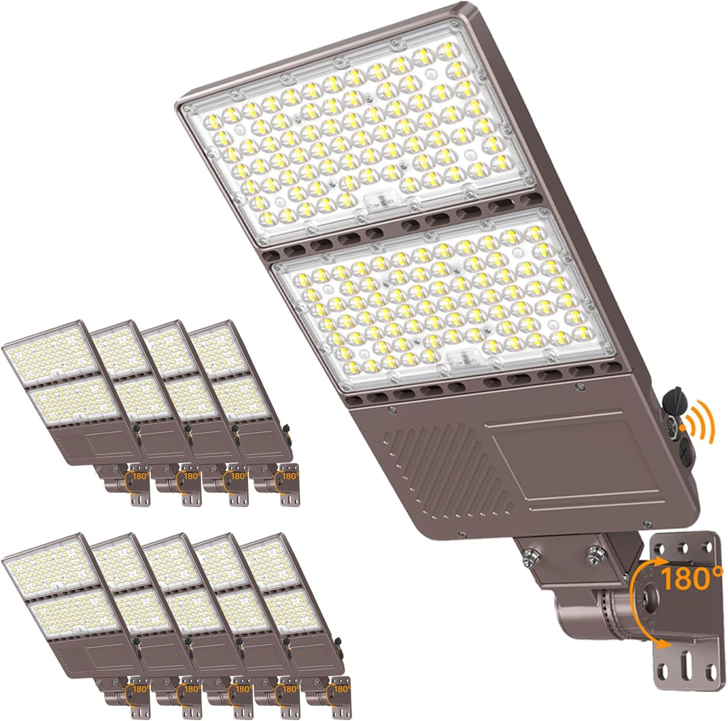 480V LED Parking Lot Light 320W/240W/200W 5000K with Photocell, ETL Listed Commercial Outdoor Floodlights, IP65 Waterproof for Street Roadway Security Area AC277-480V, 10 Pack