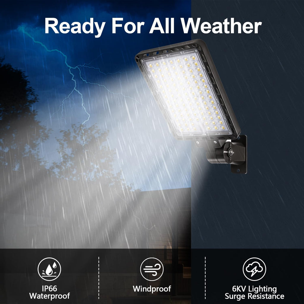 240W Parking Lot Light LED, 36000LM Dusk to Dawn Wall Mount 4Pack | 5000K IP65 Watreproof, 180° Adjustable Bracket, 100-277V Commercial Outdoor Security Light for Warehouse, Barn, Driveway