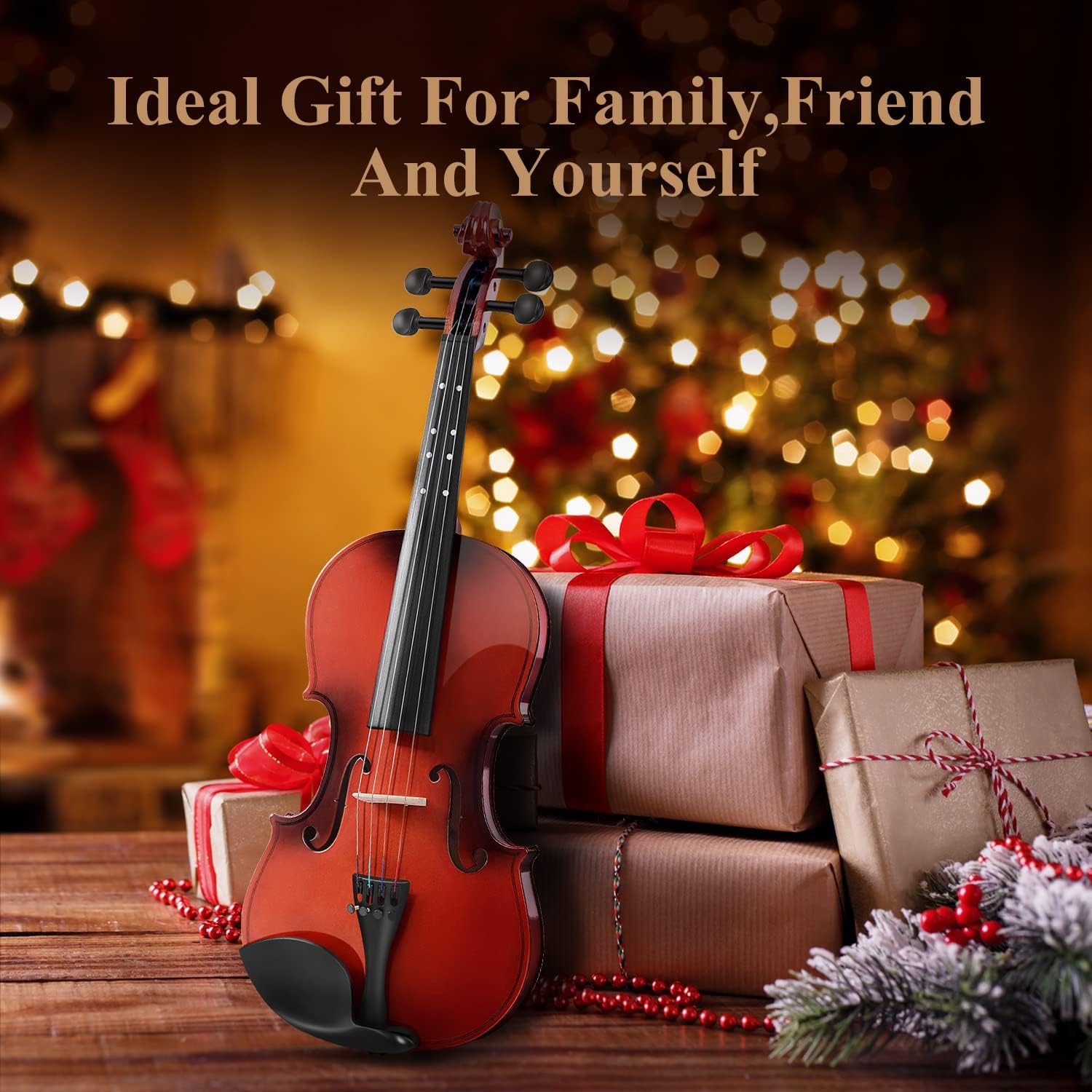 Eastar 1/4 Violin Set for Beginners, Fiddle Quarter Size with Hard Case, Rosin, Shoulder Rest, Bow, and Extra Strings (Imprinted Finger Guide on Fingerboard), EVA-2