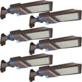 300W LED Parking Lot Lights with Adjustable Arm Mount 6 Pack 39000LM 5000K LED Street Light with Dusk to Dawn Photocell, IP65 Waterproof Commercial Area Flood Lighting for Yard, Driveway, ETL Listed