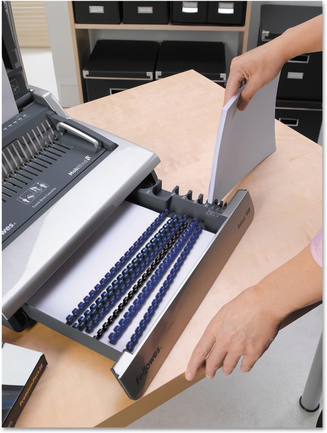 Fellowes 5218301 Electric Comb Binding Machine,19-5/8-Inch x17-3/4-Inch x6-1/2-Inch,BK/SR