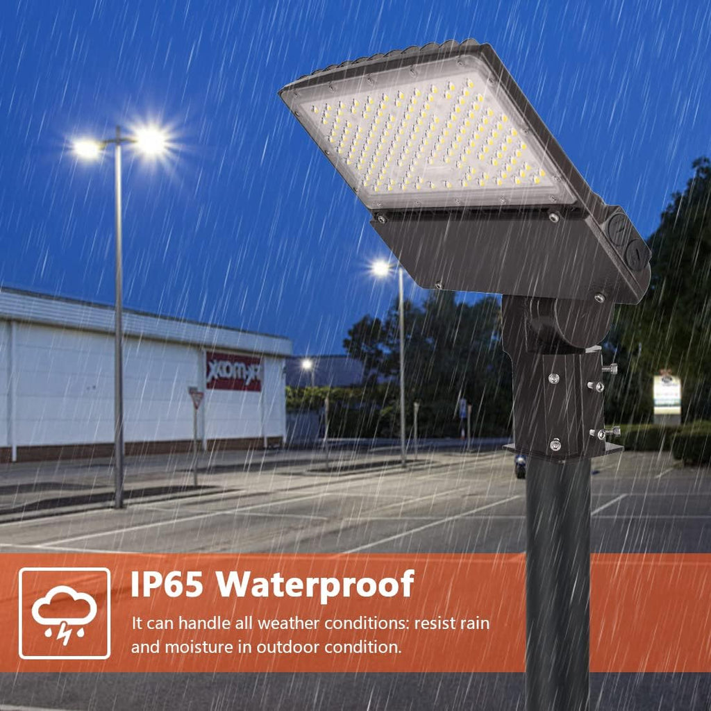 150W LED Parking Lot Lights with Adjustable Slip Fitter Mount,Outdoor Commercial Area Lighting 19500LM 5000K IP65 LED Street Light for Court,Yard,Parking Lot,Roadways (150Watt)